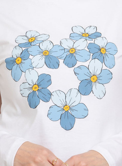 White Printed Long - Sleeve Design 1 - Khotwh